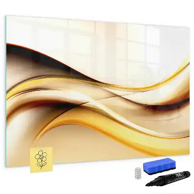 Tablă magnetică cu ștergere uscată cu model abstracție de valuri