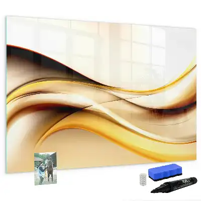 Tablă magnetică cu ștergere uscată cu model abstracție de valuri