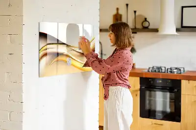 Tablă magnetică cu ștergere uscată cu model abstracție de valuri
