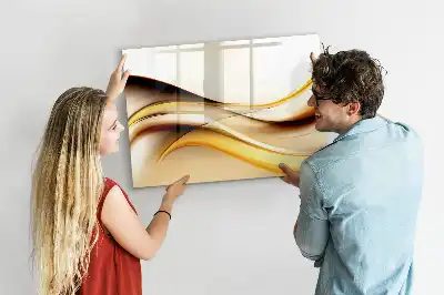 Tablă magnetică cu ștergere uscată cu model abstracție de valuri