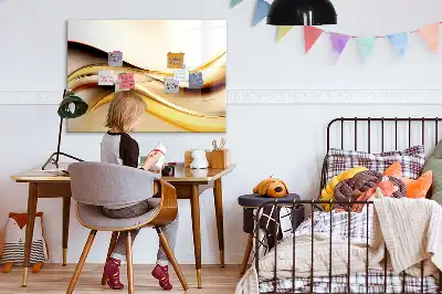 Tablă magnetică cu ștergere uscată cu model abstracție de valuri