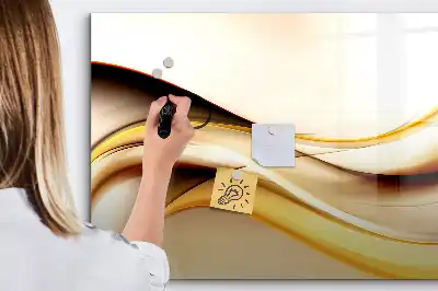 Tablă magnetică cu ștergere uscată cu model abstracție de valuri