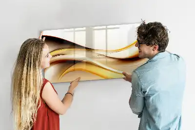 Tablă magnetică cu ștergere uscată cu model abstracție de valuri