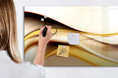 Tablă magnetică cu ștergere uscată cu model abstracție de valuri