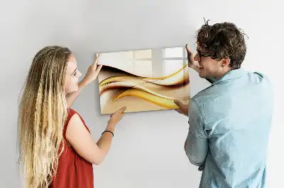 Tablă magnetică cu ștergere uscată cu model abstracție de valuri
