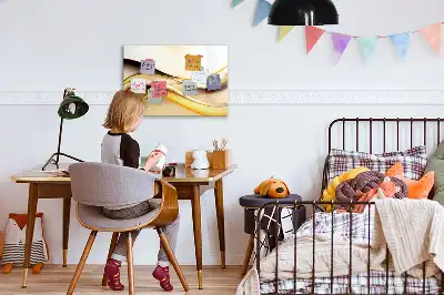 Tablă magnetică cu ștergere uscată cu model abstracție de valuri