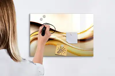 Tablă magnetică cu ștergere uscată cu model abstracție de valuri