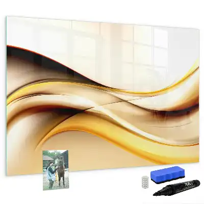 Tablă magnetică cu ștergere uscată cu model abstracție de valuri