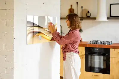 Tablă magnetică cu ștergere uscată cu model abstracție de valuri