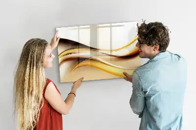 Tablă magnetică cu ștergere uscată cu model abstracție de valuri