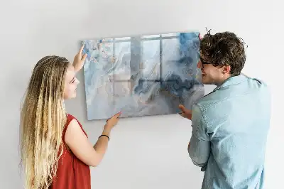 Tablă magnetică cu ștergere uscată cu model de marmură