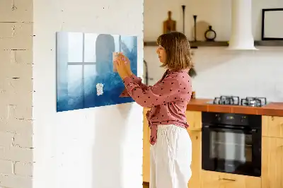 Tablă magnetică cu ștergere uscată model cu abstracție de apă