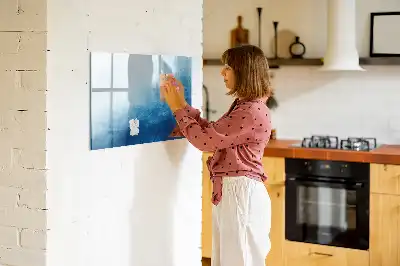 Tablă magnetică cu ștergere uscată model cu abstracție de apă