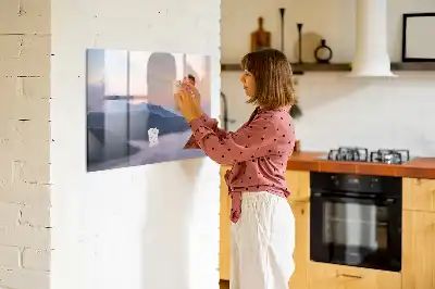 Tablă magnetică cu ștergere uscată cu model peisaj frumos