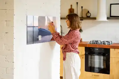 Tablă magnetică cu ștergere uscată cu model peisaj frumos