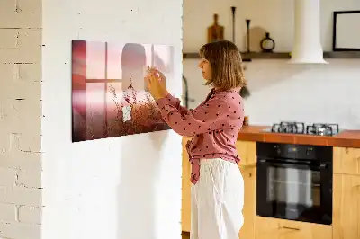 Tablă magnetică cu ștergere uscată model Dimineață ceațoasă