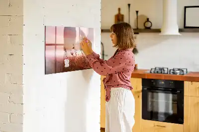Tablă magnetică cu ștergere uscată model Dimineață ceațoasă