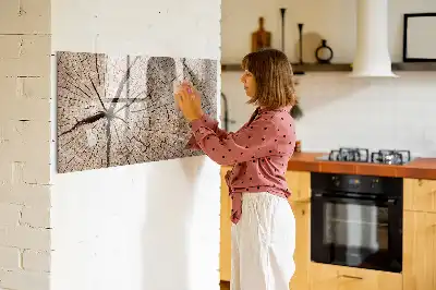 Tablă magnetică cu ștergere uscată cu ramă din trunchi vechi de lemn