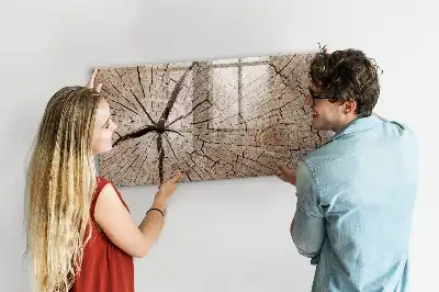 Tablă magnetică cu ștergere uscată cu ramă din trunchi vechi de lemn