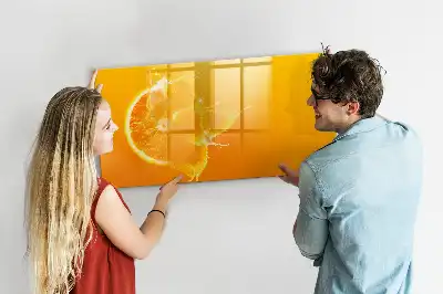 Tablă magnetică cu ștergere uscată portocalie