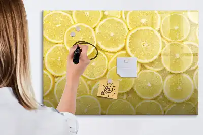 Tablă magnetică cu ștergere uscată cu model felii de lămâie