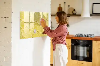 Tablă magnetică cu ștergere uscată cu model felii de lămâie