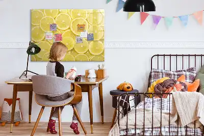 Tablă magnetică cu ștergere uscată cu model felii de lămâie