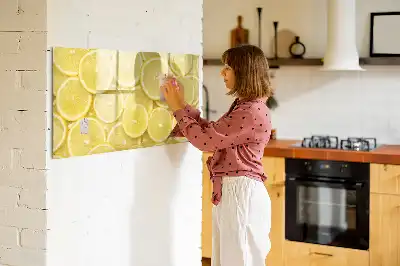 Tablă magnetică cu ștergere uscată cu model felii de lămâie