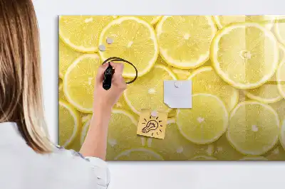Tablă magnetică cu ștergere uscată cu model felii de lămâie