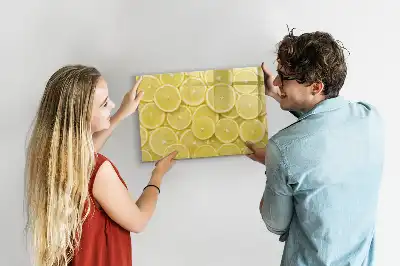 Tablă magnetică cu ștergere uscată cu model felii de lămâie