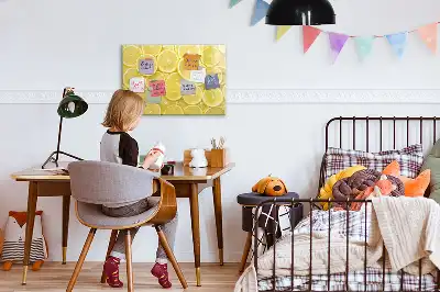 Tablă magnetică cu ștergere uscată cu model felii de lămâie