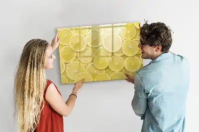 Tablă magnetică cu ștergere uscată cu model felii de lămâie