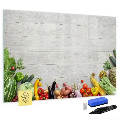 Tablă magnetică cu ștergere uscată cu model legume pe masă