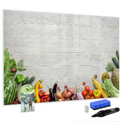 Tablă magnetică cu ștergere uscată cu model legume pe masă