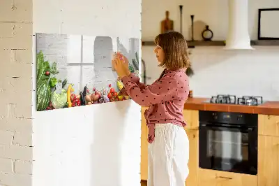 Tablă magnetică cu ștergere uscată cu model legume pe masă