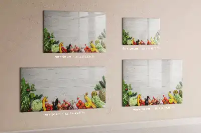 Tablă magnetică cu ștergere uscată cu model legume pe masă