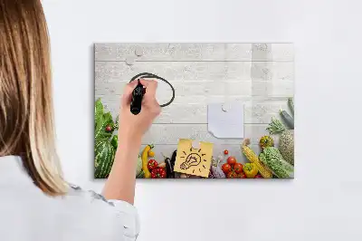 Tablă magnetică cu ștergere uscată cu model legume pe masă