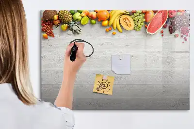 Tablă magnetică cu ștergere uscată model cu fructe pe masă