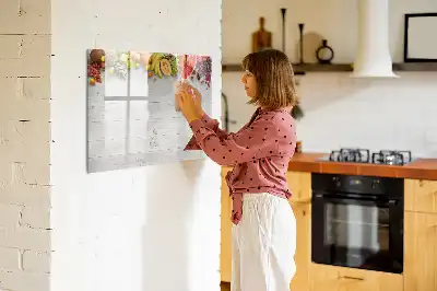 Tablă magnetică cu ștergere uscată model cu fructe pe masă