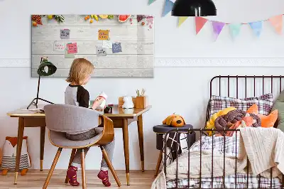 Tablă magnetică cu ștergere uscată model cu fructe pe masă