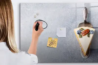 Tablă magnetică cu ștergere uscată model o felie de tort