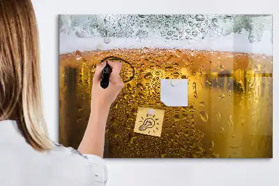 Tablă magnetică cu ștergere uscată cu model halbă de bere