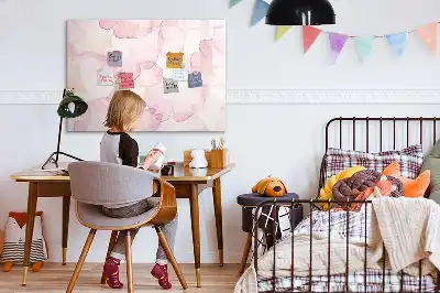 Tablă magnetică cu ștergere uscată decorată cu petale în acuarelă