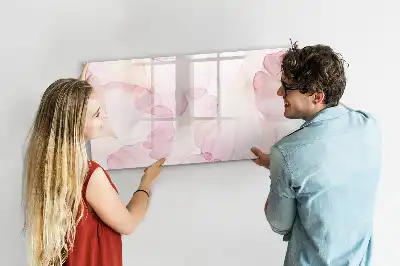 Tablă magnetică cu ștergere uscată decorată cu petale în acuarelă
