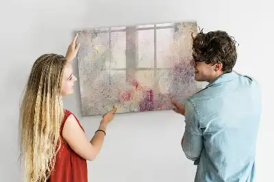 Tablă magnetică cu ștergere uscată cu model abstract pictat