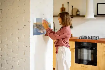 Tablă magnetică cu ștergere uscată cu model apus de soare pe plajă