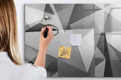 Tablă magnetică cu ștergere uscată cu design abstract 3D