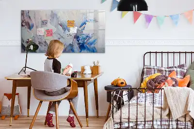 Tablă magnetică cu ștergere uscată model Mișcări de pensulă