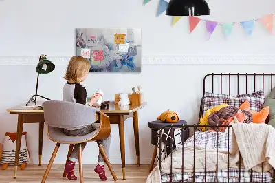 Tablă magnetică cu ștergere uscată model Mișcări de pensulă