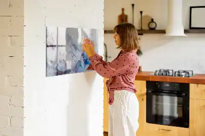 Tablă magnetică cu ștergere uscată model Mișcări de pensulă